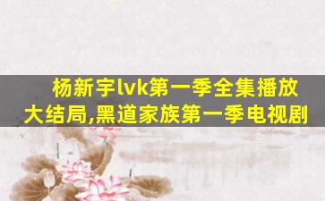 杨新宇lvk第一季全集播放大结局,黑道家族第一季电视剧